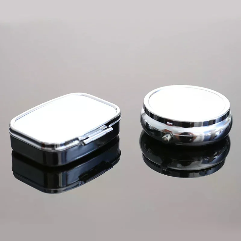 

Waterproof Metal Pill Organizer Portable Round/Square Pill Box Weekly Pill Splitter Container for Daily Medicine Storage