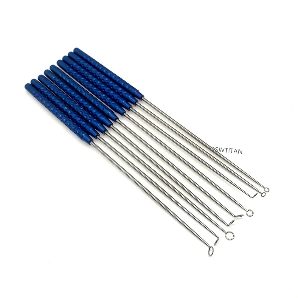 1 Uds. Cureta de microanillo con punta de anillo recta 45 ° 90 ° Instrumentos de microneurociugía Herramienta de neurociugía