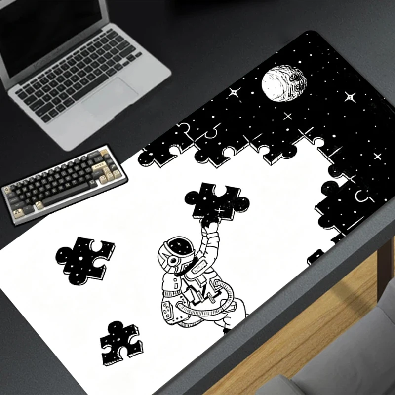 Mouse Pad Large PC Computer Desk Mat astronauts Black and white Mousepad kawaii Gamer Accessories Table Pad Gaming Keyboard Pad