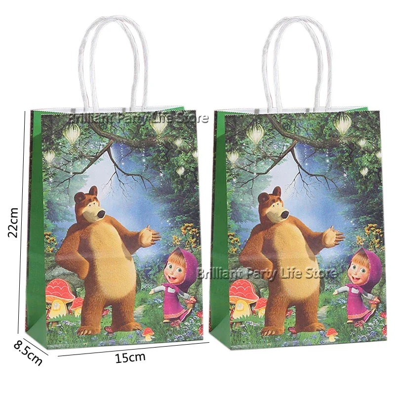 Sacos de presente temáticos de urso para meninas Saco de correio de mão Decoração Gift Box Festa de aniversário Presente de festa infantil Envoltório