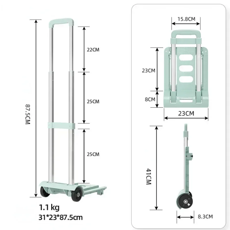 Folding Portable Shopping Cart For Express Delivery, Small Pull Cart Hand Cart For Moving Towing Cart For Buying With