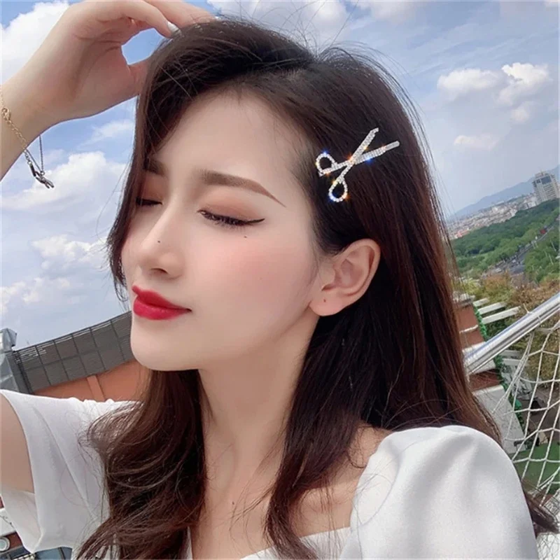 Alloy Rhinestone Hair Pin Women Light Luxury Small Side Hair Clip Korean Version Fashion Girls Hairpin Hair Accessories