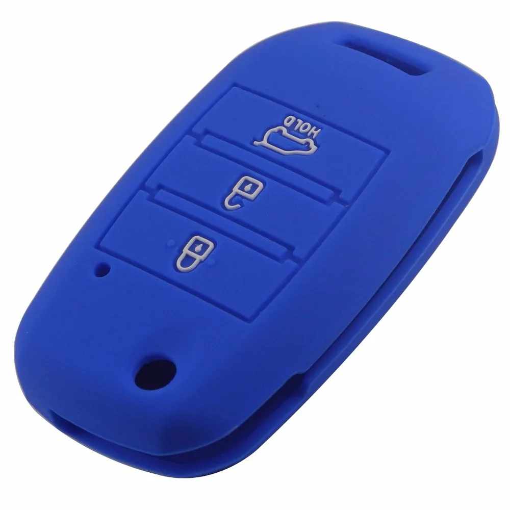 jingyuqin New 3 Buttons Silicone Remote Folding Flid Key Case Cover For Kia Sorento Carens K2 K3 K4 K5