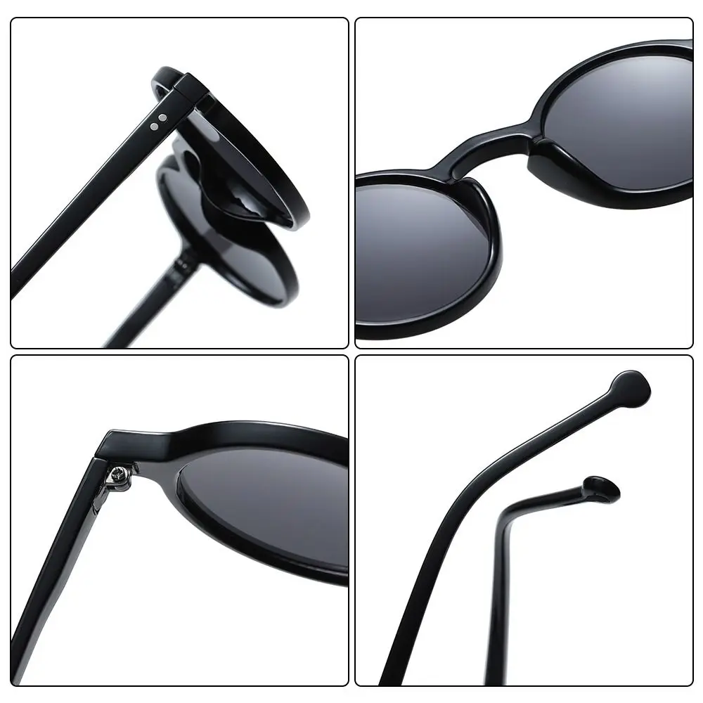 UV400-Schutz, schwarze Sonnenbrille für Damen, runde Sonnenbrille, Retro-Sonnenbrille, Unisex