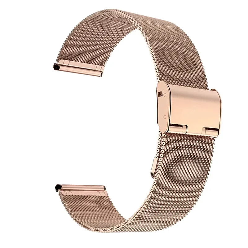 Milanese Watchband 20mm 22mm Universal Stainless Steel Metal Watch Band Replacement Bracelet For Smart Watch Black Rose Gold