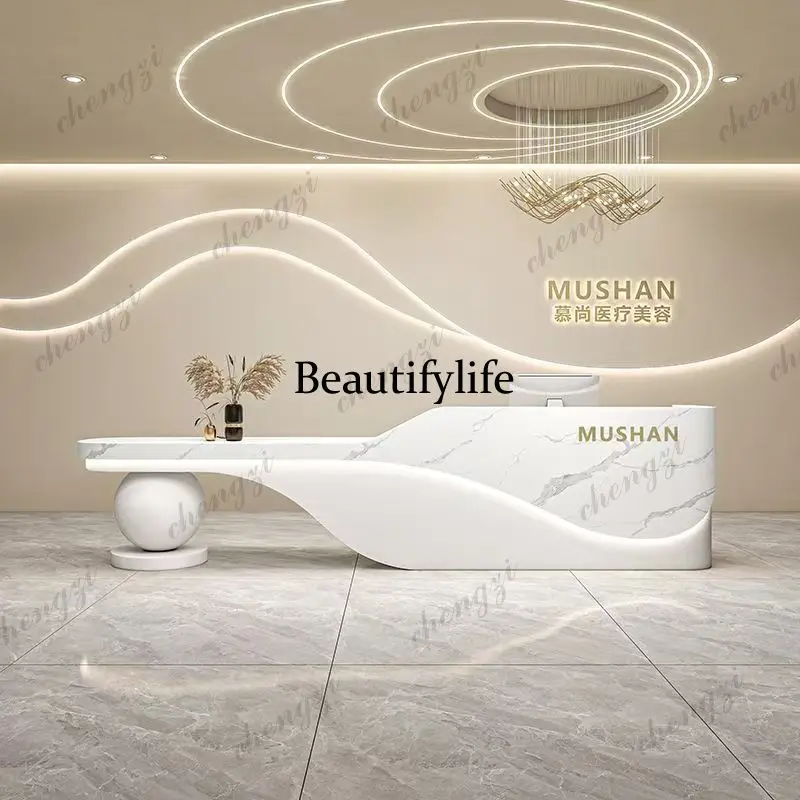 Luxury Reception Desk Cafe Counter Hairdressing Cashier Reception Desk Market Counter Table Comptoir Caisse Corner Furniture