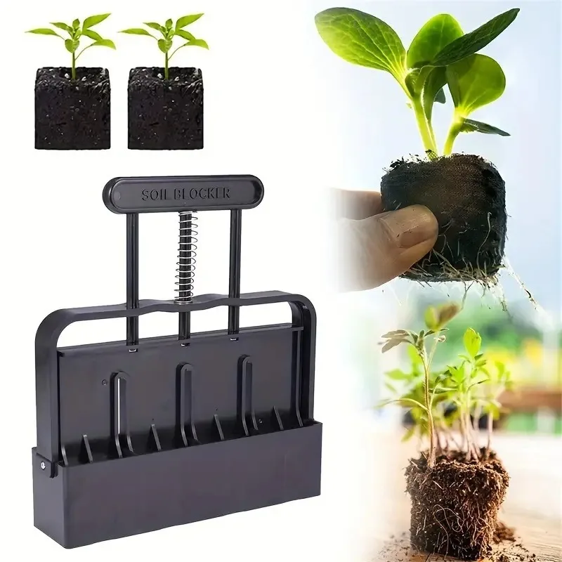 Seeds Pots for Plants Manual Soil Block Maker, Handheld Soil Preparation Tool Garden Soil Block Machine for Seedling Cultivation