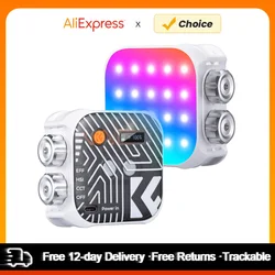 K&F CONCEPT Pocket RGB Video Light Magnetic LED Fill Light Video Conference Lighting 2500K-9900K Dimmable 21 Lighting Effects