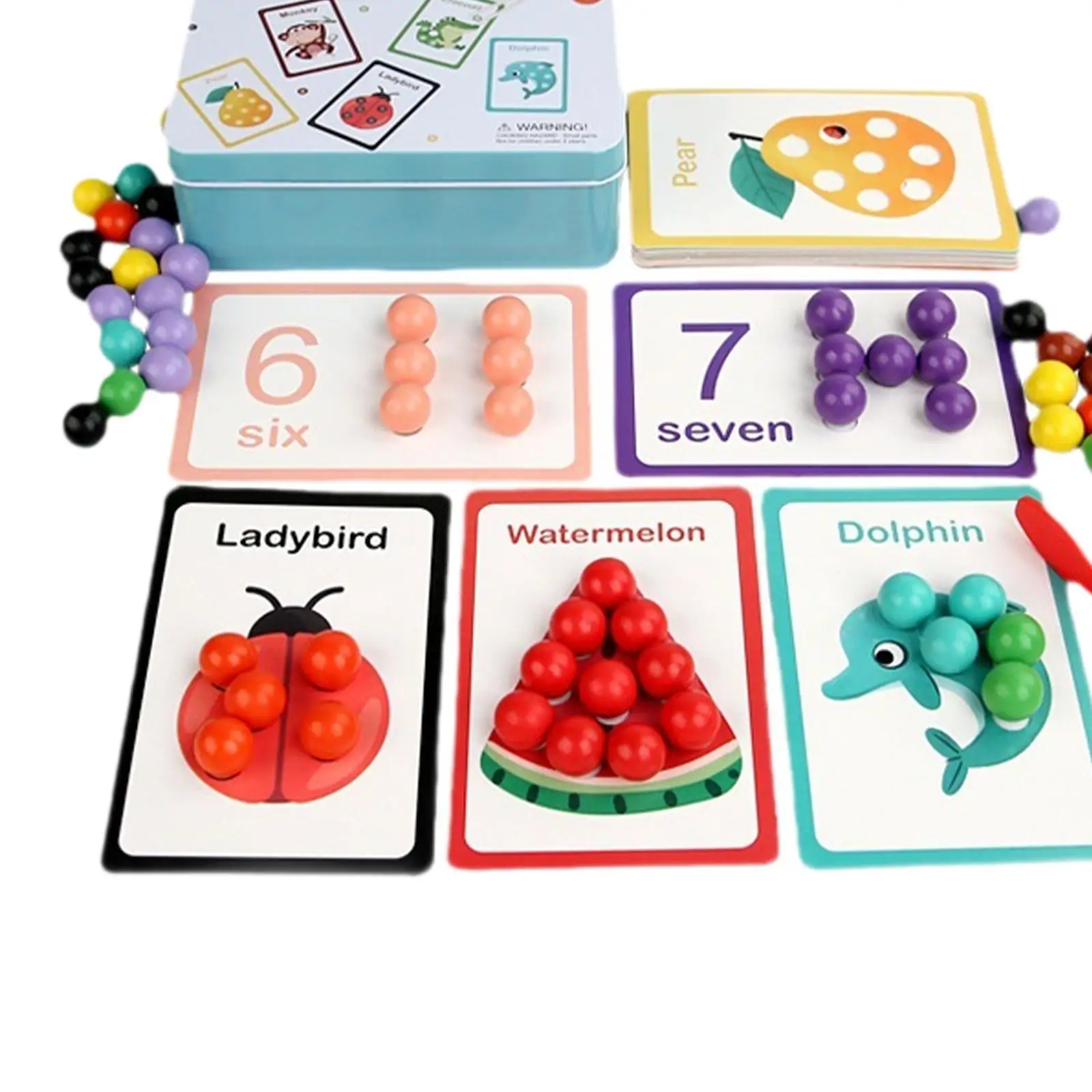 Clip Beads Toy Coordination Math Manipulatives Counting Matching Game Clip Bead Game for Kindergarten Preschool Boys and Girls