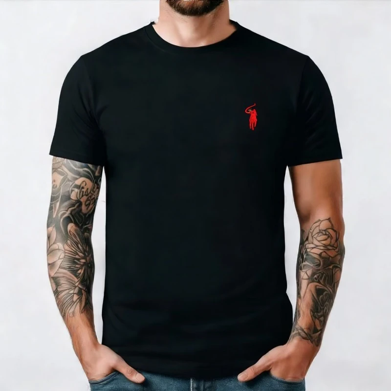 T-shirt pour homme en coton respirant à manches courtes, imprimé, col rond, tailles S-5XL, mode été,