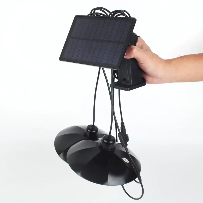 Solar panel Kronleuchter LED Solar Pendel leuchte angetriebene Lampe weiß/warmes Licht mit Fernbedienung Camping Outdoor Garten