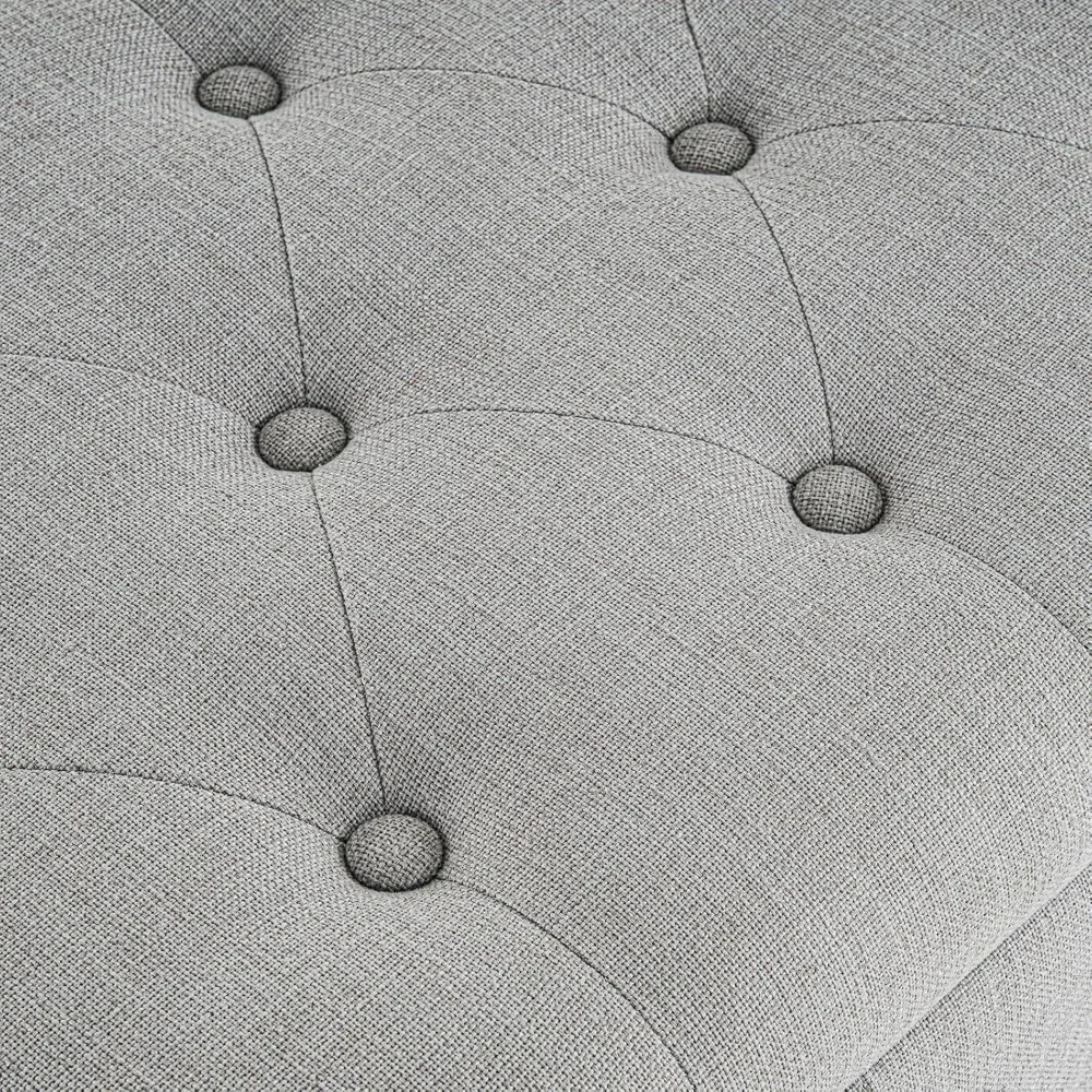 مقعد تخزين منجد كبير مع تصميم معنقدة بأزرار لغرفة النوم، نهاية السرير، الكتان واستخدام النافذة