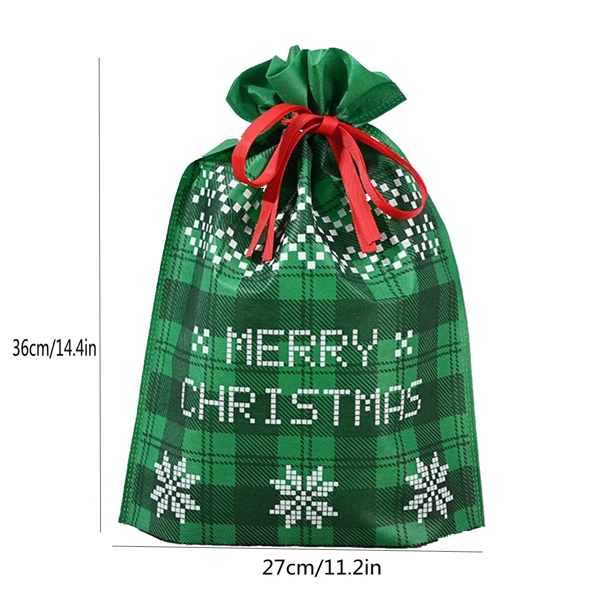 2pcs 27x36cm Drawstring Merry Christmas Santa Claus Gift Bags Large Goods Cookies Candy Packaging Bag for Christmas