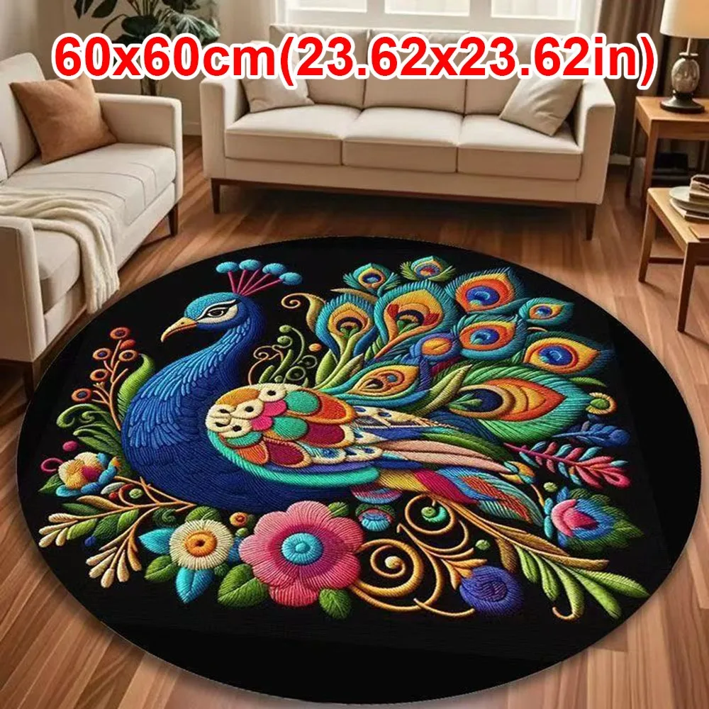 

Special-shaped Peacock Carpet Soft Non-slip Peacock Mat 60x60cm/100x100cm Absorbent Door Gasket Home Textile