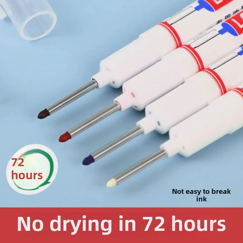 4 unids/set marcadores de punta larga de agujero profundo impermeables de 20mm-idales para Metal, decoración de carpintería de baño, perforación multiusos