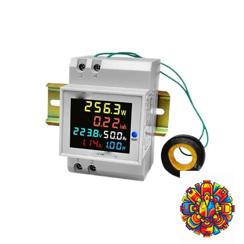 1Pcs D52-2066 Din Rail Energy Meter AC250-450V 40-300V Electricity Usage Monitor