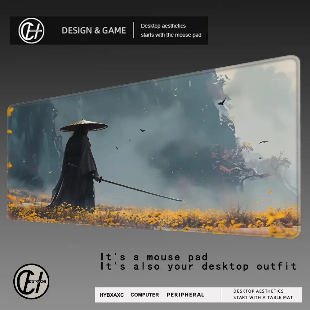 

HYBXAXC Samurai Warrior Mouse Pad Gamer Computer Accessories Keyboard Table Mat Mousepad Company Gaming Laptop Desk Accessory Pc