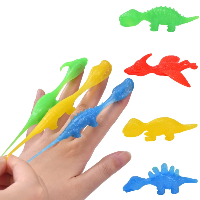 

5pcs/Lot Catapult Launch Dinosaur Tricky Slingshot Chick Practice Chicken Elastic Flying Finger Birds Sticky Play Games Toy