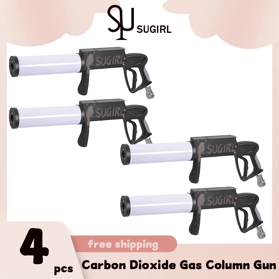 0 Tax 4Pcs Carbon Dioxide Gas Column Gun Bar Party Led DJ Wedding Stage Co2 Jet Machine Effect Fogger Smoke Gun Shoot Distance