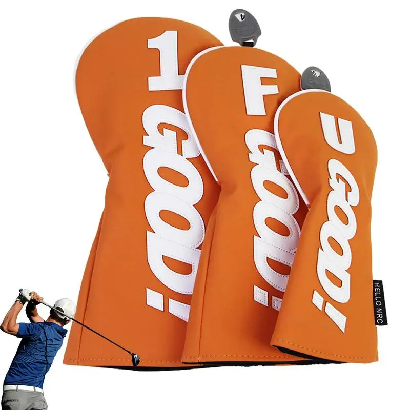 

Golf Club Cover Waterproof PU Leather Headcover For Wood Clubs Mallet Putter Protector Portable Sports Gear For Outdoor Use