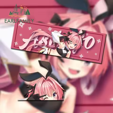 EARLFAMILY Femboys Astolfo Anime Car Stickers Surfboard Motorcycle Trunk Windows Decal Laptop Caravan Car Accessories Sticker