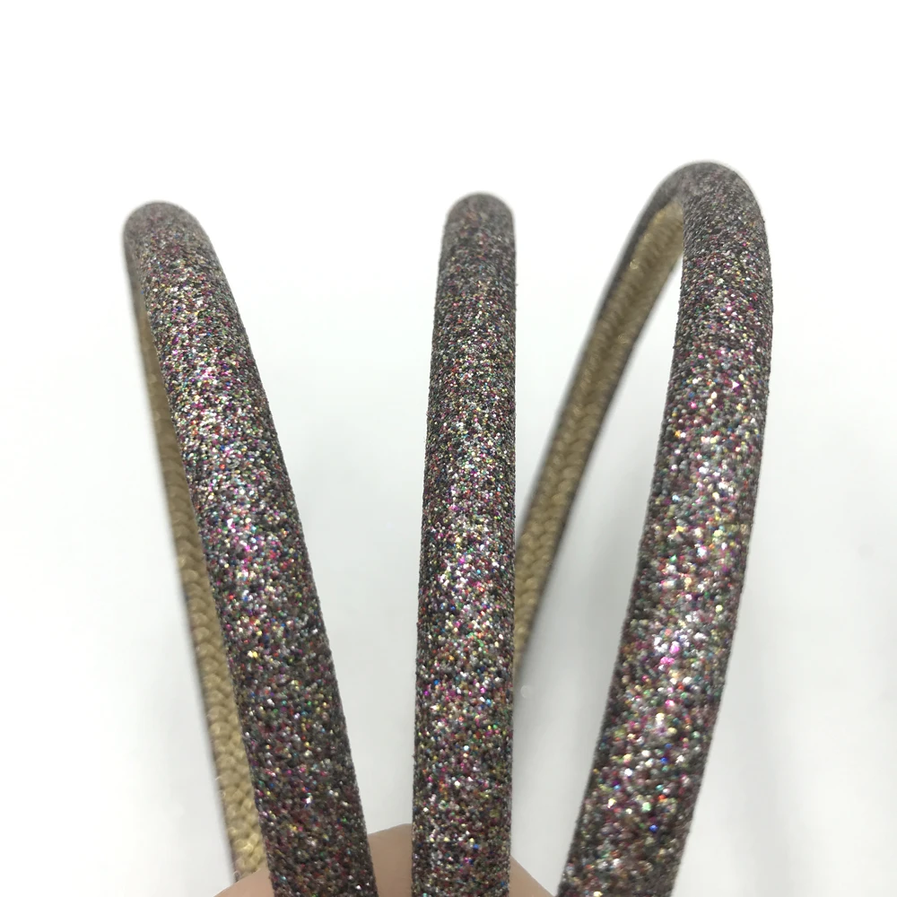 3Pcs/Lot 12 Colors Girls Glitter Headband Wholesale Plastic Non-Slip Hairband Metallic Women Hair Hoop Headwear Accesories