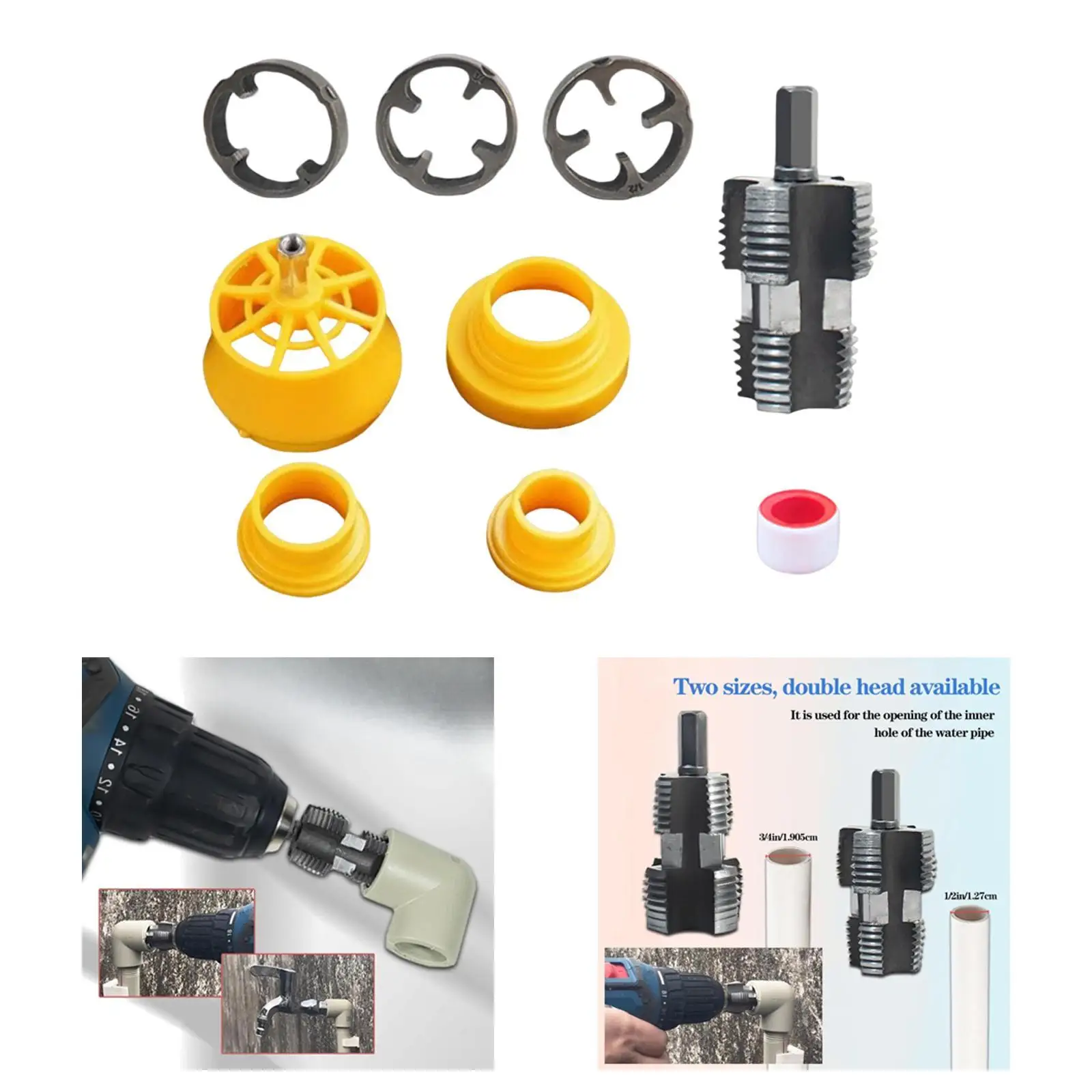 

PVC Thread Maker Tool for Electric Drill, Professional Manual Hand Tool, Dies Pipe Threader Plumbing Tool for Cutting Irrigation