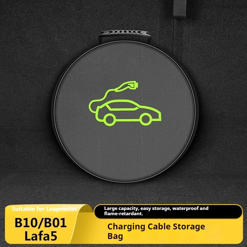 Fit For Leapmotor B10 B01 Lafa5 B05 Car Portable Charging Gun Storage Bag New Energy Discharging Gun Trunk Storage Box Bag