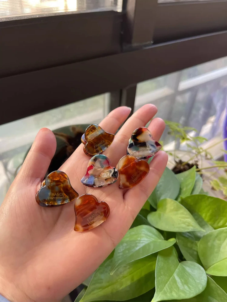 

Ацетатная заколка для волос в форме сердца в форме сердца, маленькая заколка для волос для девочек, милая заколка для волос в виде краба, корейская модная челка, боковая заколка, аксессуары для укладки, новинка