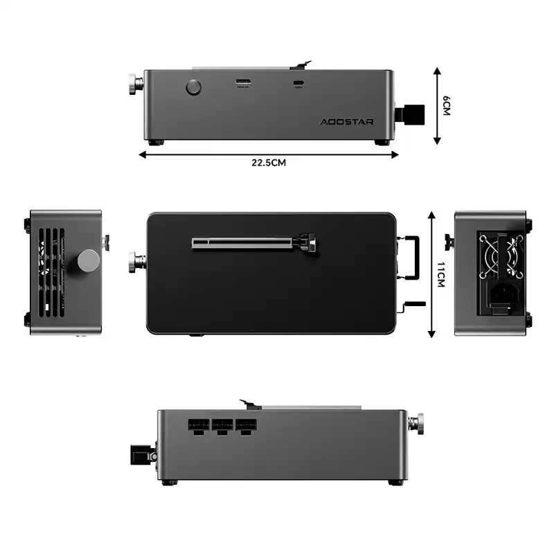 AG01 Graphics Card Docking Station EGPU Dock Thunderbolt 5 OCuLink Dual Interface Built‑in 800W Power Supply External GPU Enclos