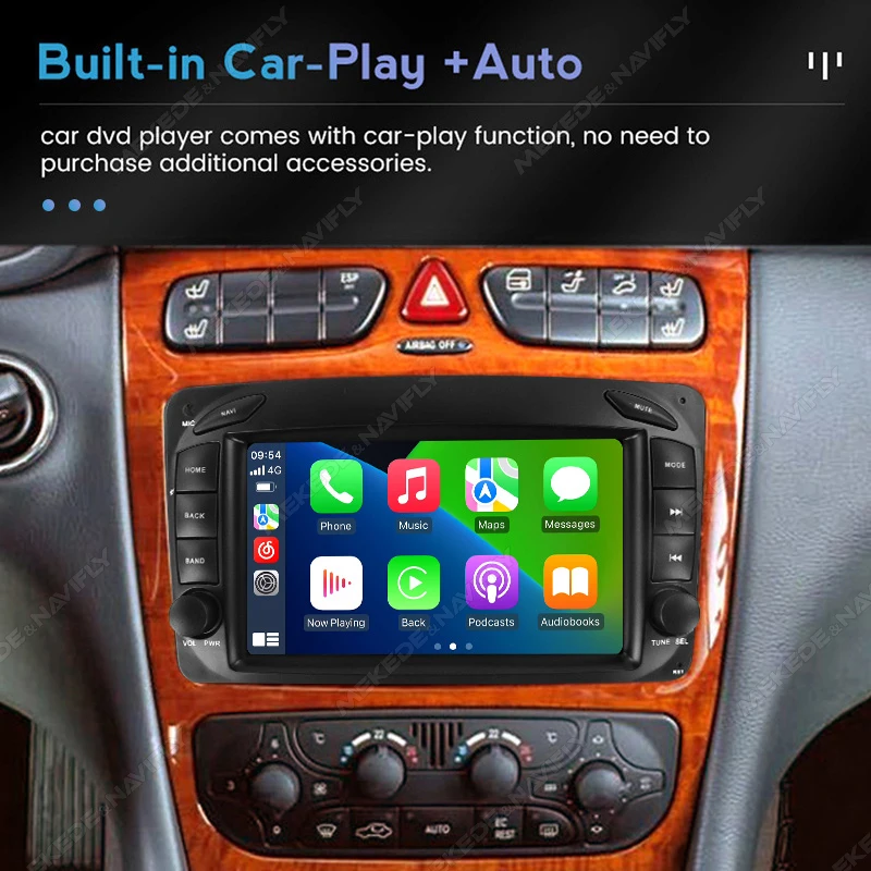 MEKEDE أندرويد 13 نظام السيارة الذكي راديو السيارة لمرسيدس بنز CLK W209 W203 W463 W168 Carplay سيارة مشغل وسائط متعددة