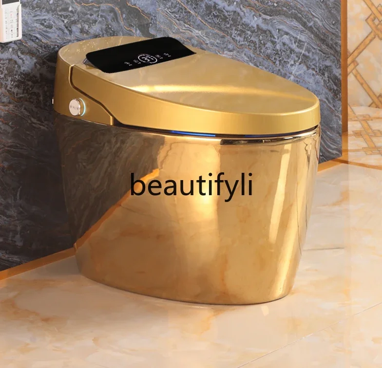 European new gold smart toilet integrated automatic electric yellow gold light luxury toilet toilet bathroom