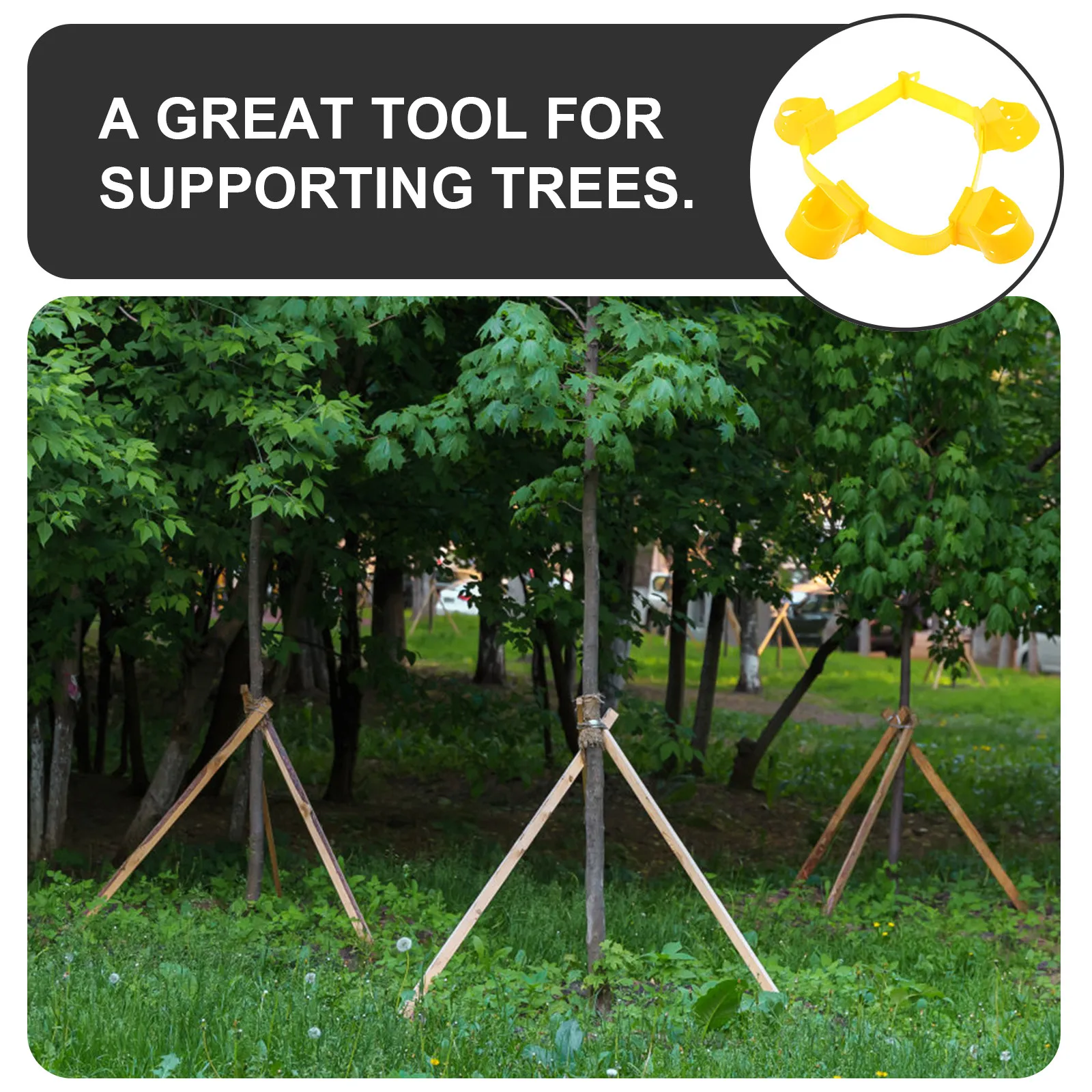 4Pcs Heavy Duty Tree Stake and Support Kit for Orchards Vineyards Prevents Toppling Swaying Easy Install Reusable Garden Tree