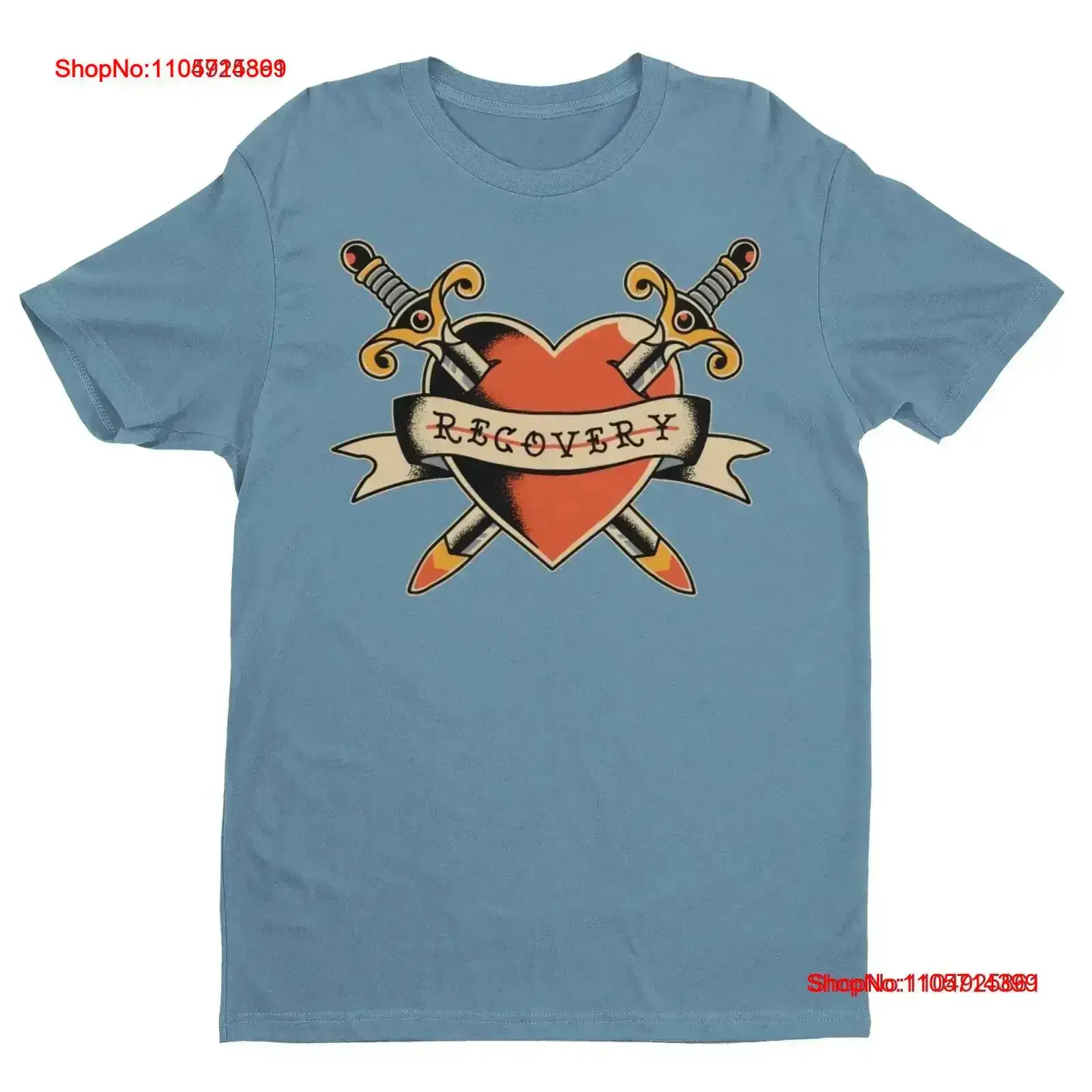 Recovery T Shirt Tattoo HearT Sobriety 12 Step Mental Health Sober Apparel Clothing vintage Washed designer clothes vintage