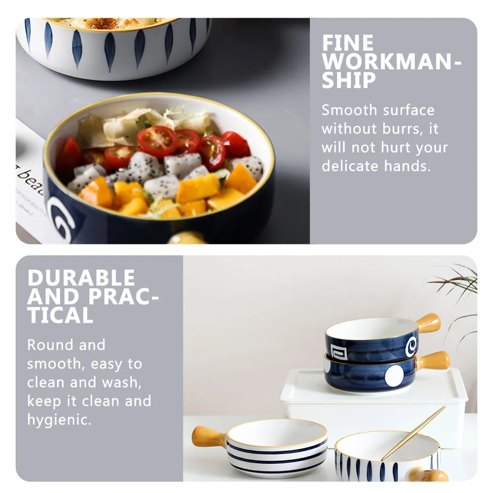 

Ceramic Baking Bowl Smooth Surface Perfect for Baking Salad Fruit Food Serving Bowl Kitchen Tableware Fruit Holder