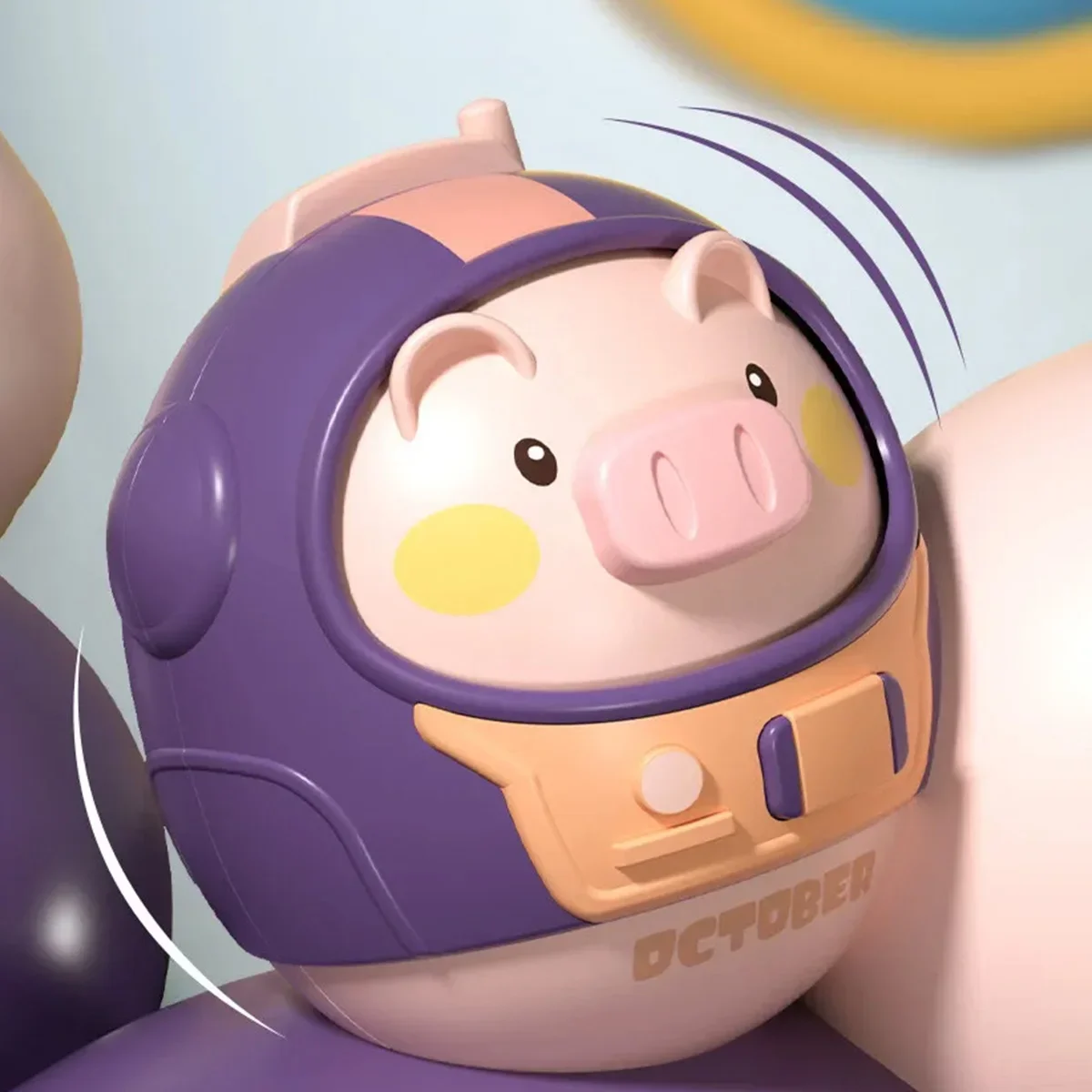 Baby Ringing Tumbler Rolling Toy Cartoon Animal Cute Shape Doll Swinging Toy Newborn Gift Roly-poly Toy 360° Shake Wobbler Doll
