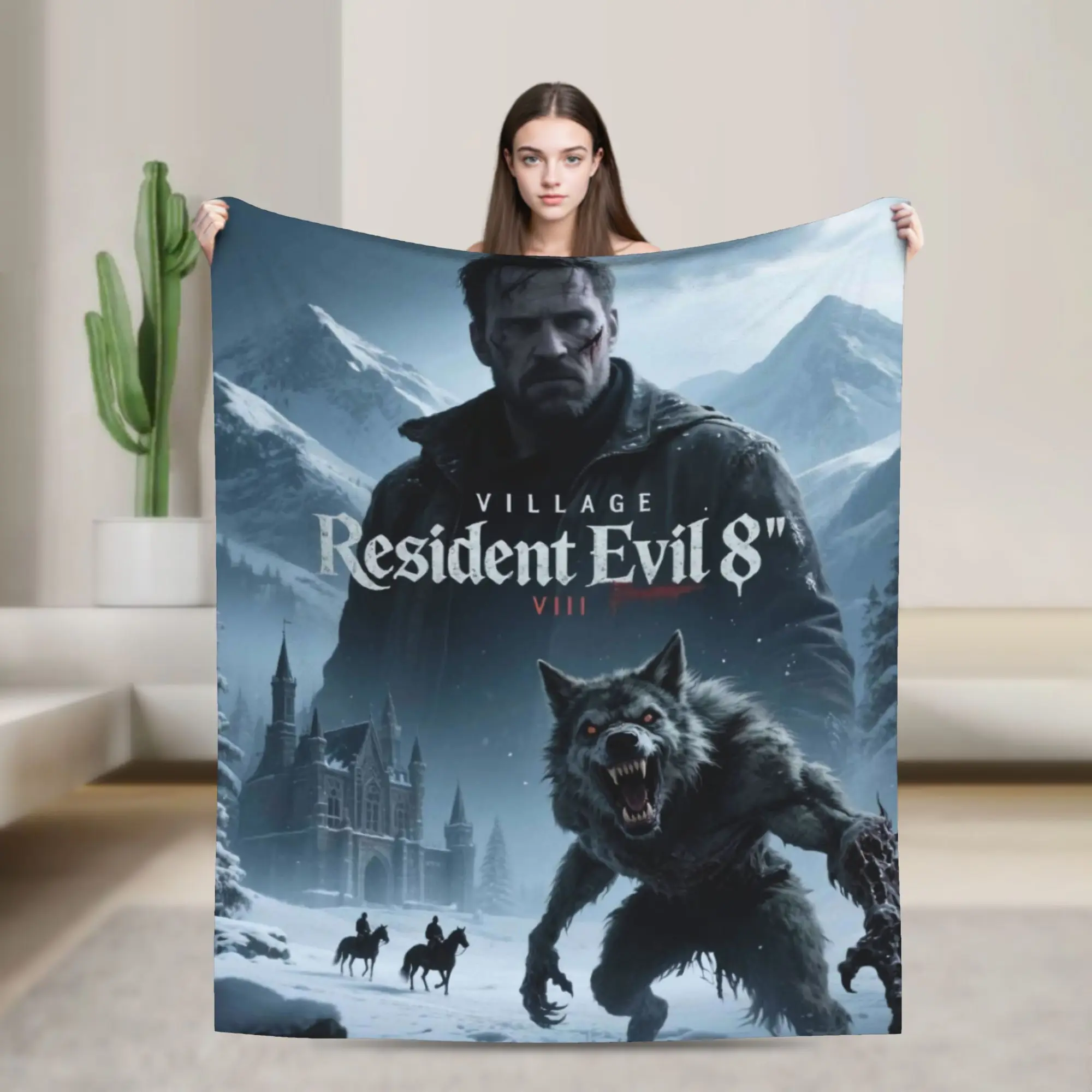 Resident Evils Village Plush Blanket Child  Flannel Throw Blanket For Bedroom Super Soft Design Quality Bedspread Birthday Gift