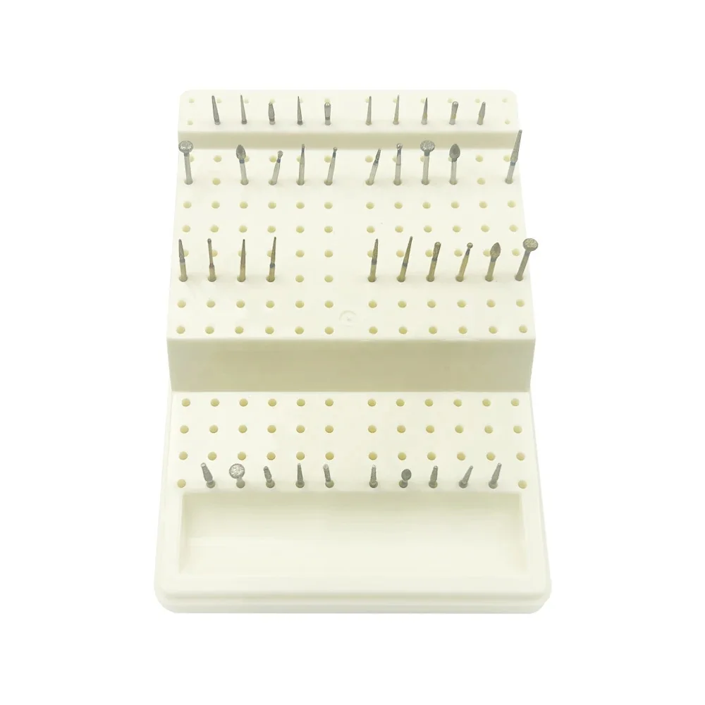 168 Holes Autoclavable Dental Bur Box With Lid High Temperature Resistant Plastic Sterilizer Block Storage Holder Dentist Tools