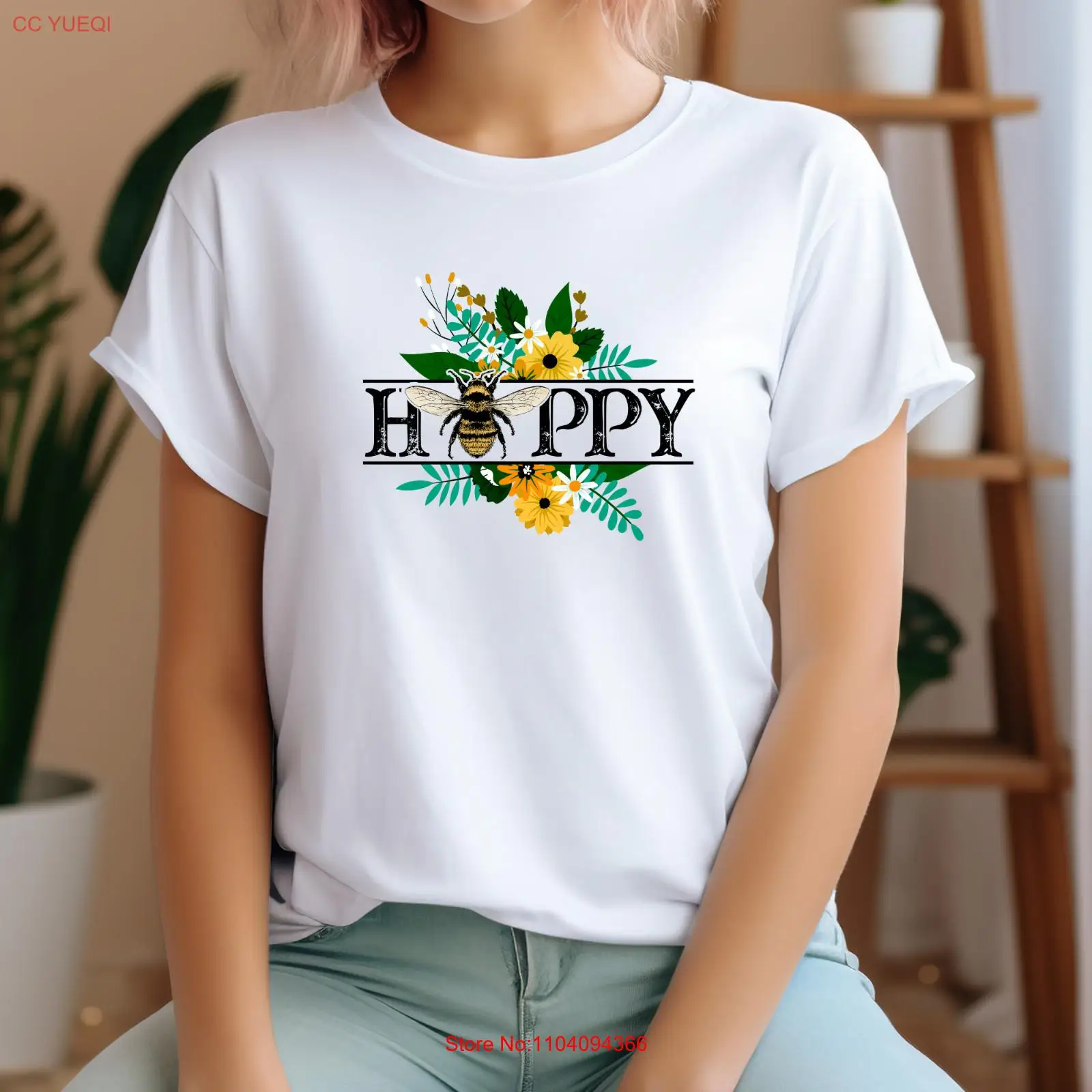 تي شيرت بامبل بي بي هابي فلاور للجنسين للرجال والنساء هدية عيد الميلاد وعيد الميلاد #1