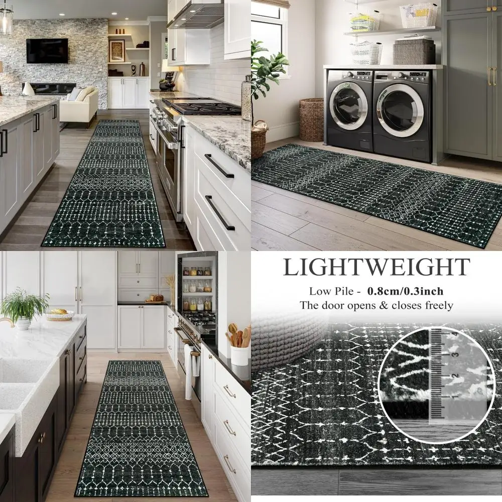 

Lahome Moroccan Runner Rugs for Hallway 2x10, Long Kitchen Rugs Runner Washable Ultra-Thin Non Slip Carpet, Soft Modern Geometri