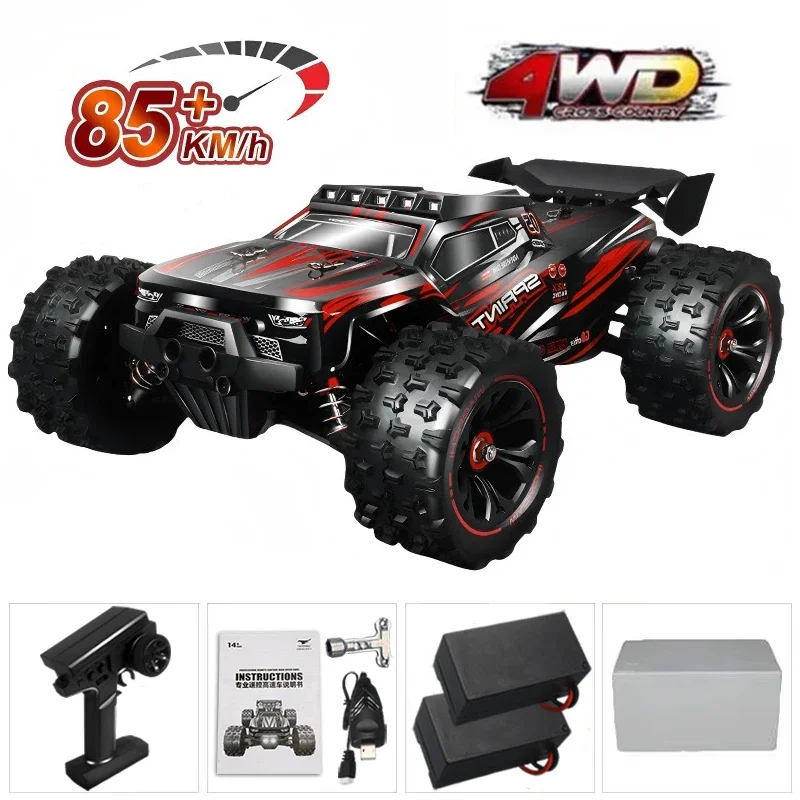 1:16 85KM/H Or 50KM/H 4WD RC Car With LED Remote Control Cars High Speed Drift Monster 4x4 Truck for Kids vs Wltoys 124017 Toys