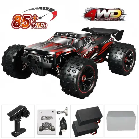 1:16 85 km/h eller 50 km/h 4WD RC-bil med LED-fjärrkontroll, höghastighetsdrift, monster 4x4-lastbil för barn vs Wltoys 124017-leksaker 8 best sales RC-bilar 50 km/h - №7