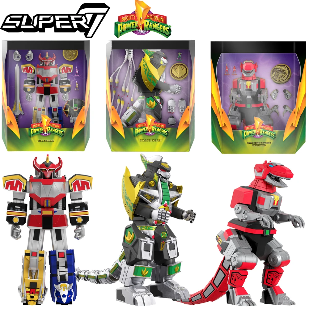 

In Stock Original Super7 Ultimates Mighty Morphin Power Rangers Dino Megazord Dragonzord Tyrannosaurus Dinozord Action Figures