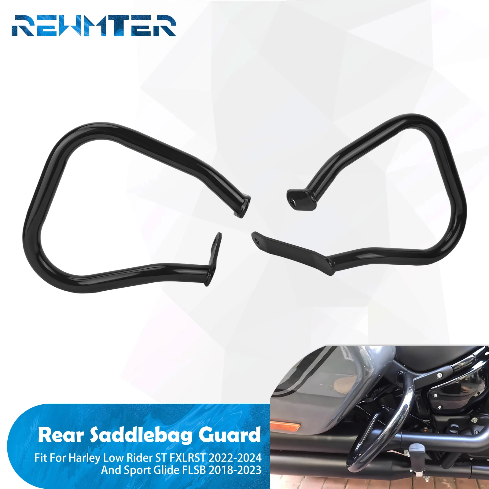 

Rear Saddlebag Crash Bar For Harley Softail Sport Glide FLSB 2018-2024 Motorcycle Highway Saddlebag Guard Bumper