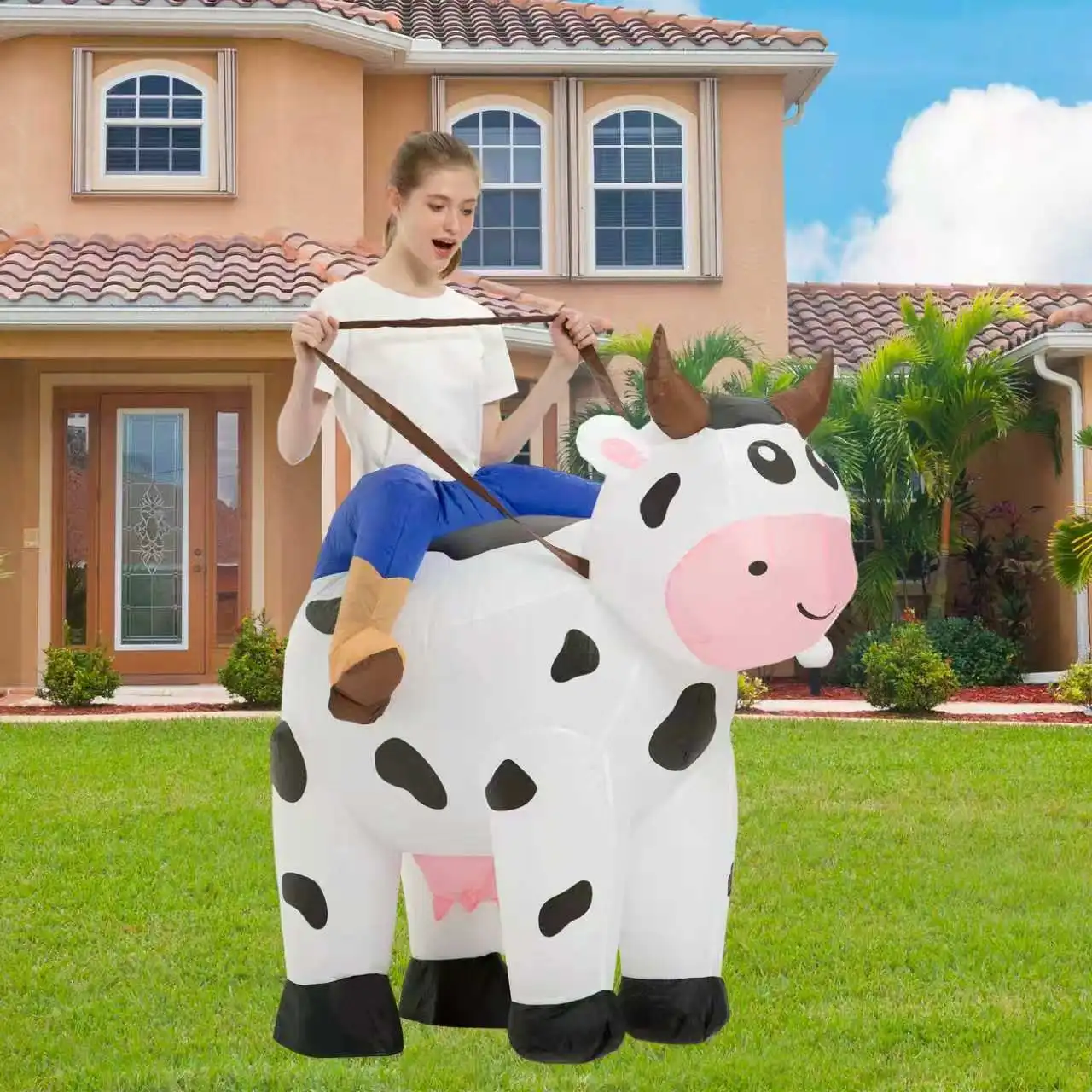 Déguisement Gonflable Vache à Chevaucher Adulte – photo 2