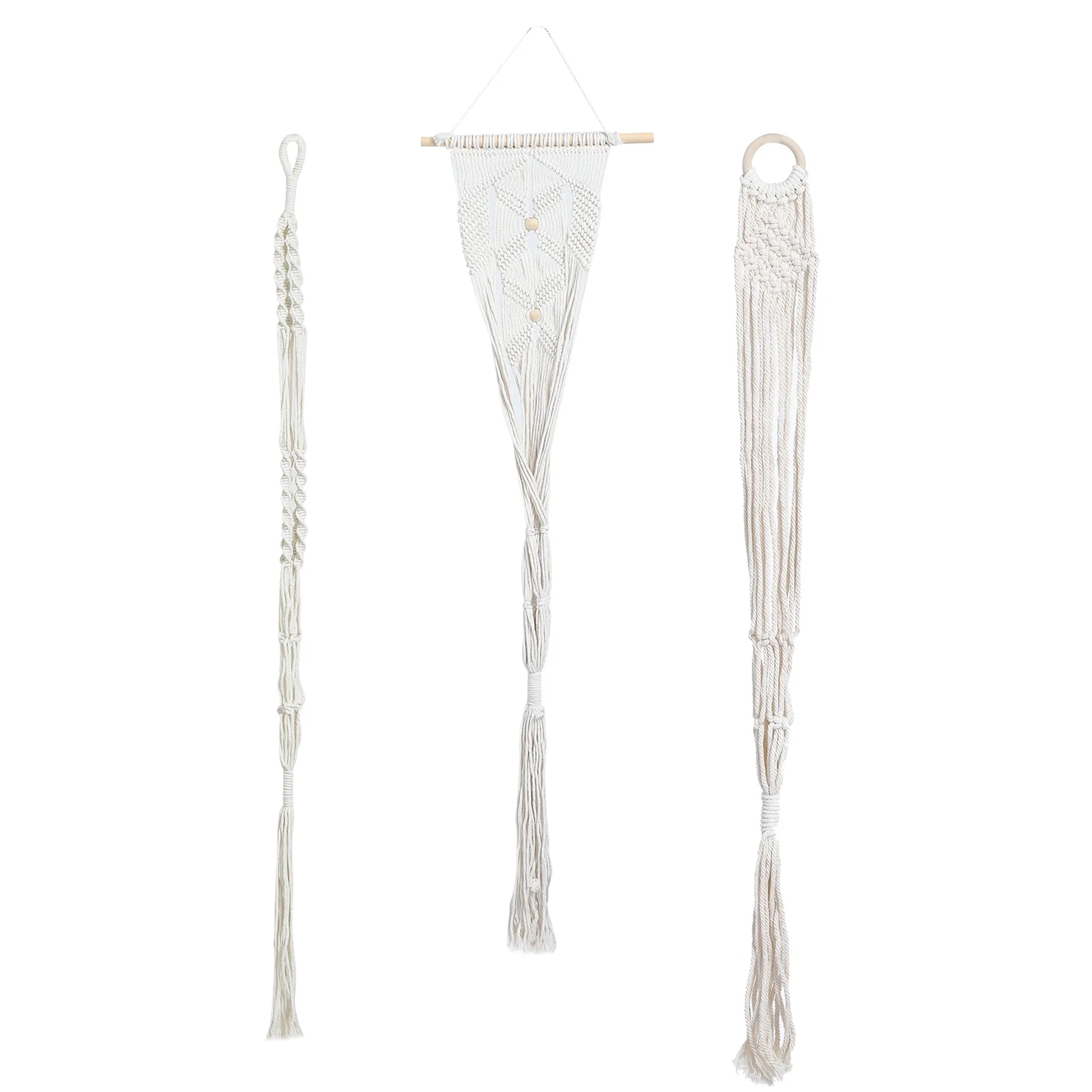 

3Pcs Plant Hangers with Hook Indoor Hanging Plant Basket Natural Cotton Rope Decor for Home Office Porch Garden