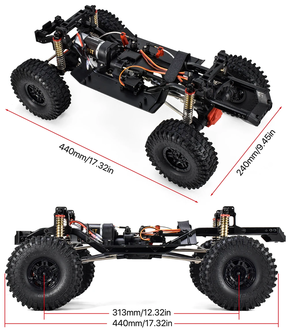 

313mm 2-Speed Transmission Chassis Frame with Differential Portal Axle for Traxxas TRX-4 1/10 Crawler Car DIY Parts
