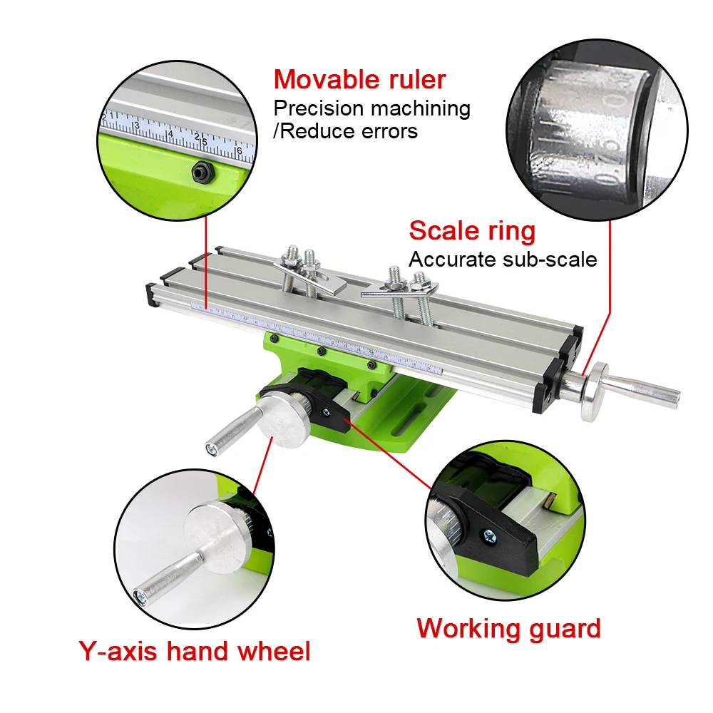 Adjustable X-Y Axis Working Table Cross Slide Table Drill Vise Fixture Multifunction Mini Precision Milling Machine Worktable