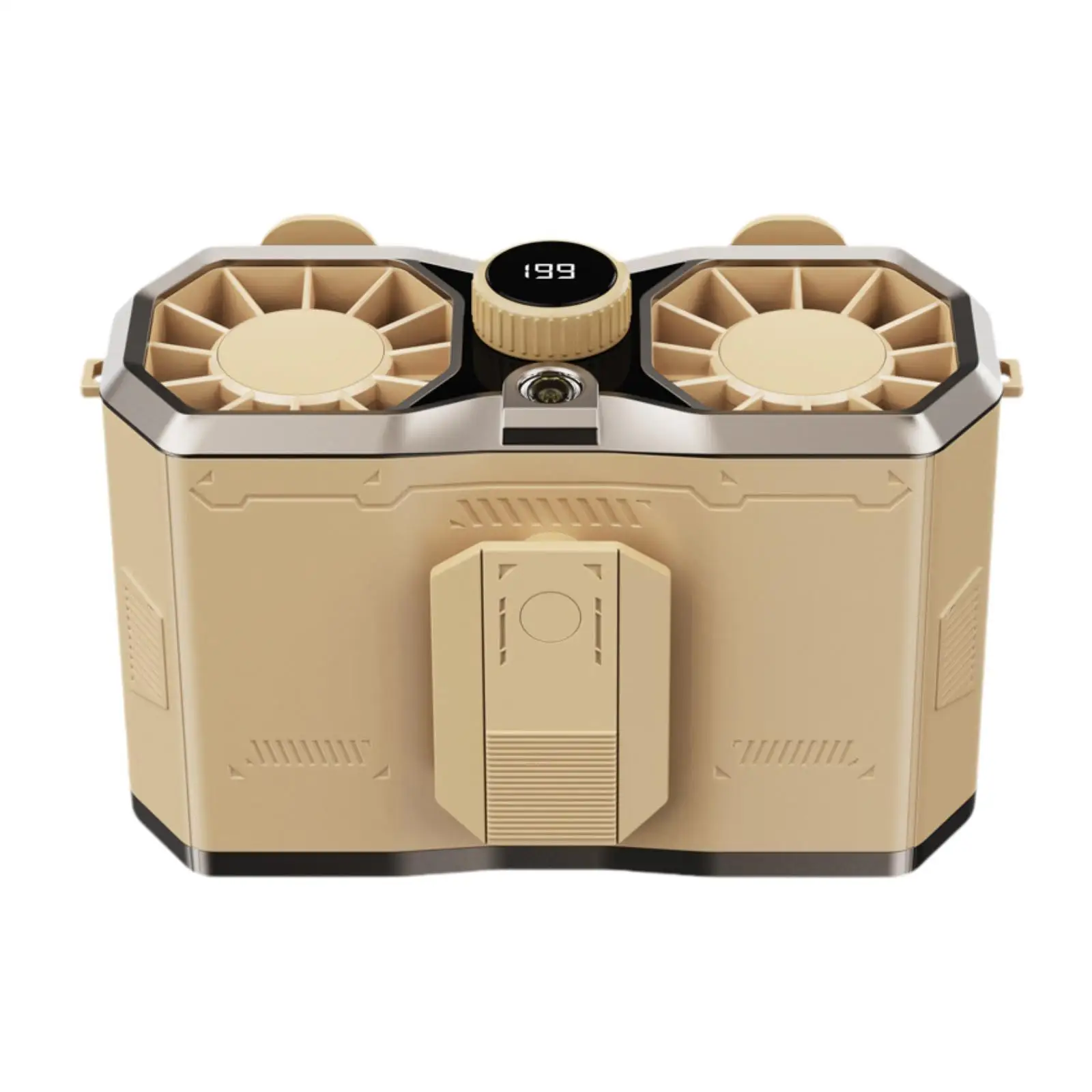 مروحة صغيرة معلقة على الرقبة مع مصباح يدوي وقلادة ومروحة حزام يمكن ارتداؤها لتسلق الرياضة وصيد الأسماك وركوب الدراجات والسفر