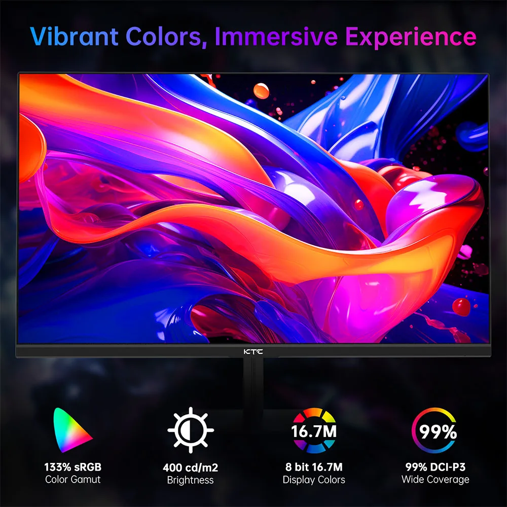 Monitor para Juegos Ktc H24F8 de 23.8» 1920*1080 16:9, Pantalla IPS Rápida, Frecuencia de Actualización de 180Hz, Tiempo de Respuesta de 1ms, Relación de Contraste de 1000:1, HDR10 6